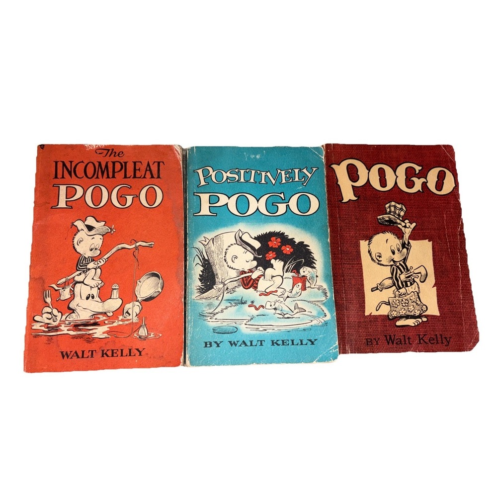 3โ POGO Books by WALT KELLY, 1st Printing 1954- Incompleat Positively